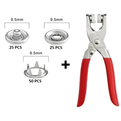 BUĞZ Metal Çıtçıtlı Düğme Pensesi Ve Düğmesi (25 Set)