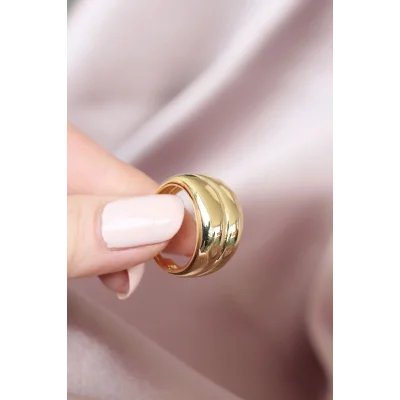 BUĞZ Metal Gold Renk Ayarlamalı Kadın Yüzük - Lisinya