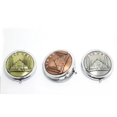  Metal İstanbul Temalı Yöresel Kabartmalı El Aynası