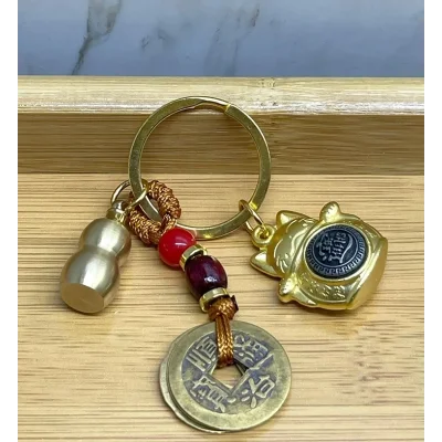 BUĞZ Metal Şans Ve Bereket Kedisi Anahtarlık Alk4456