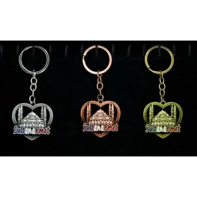  Metal Sultanahmet Anahtarlık Kalp Tasarım