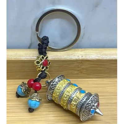 BUĞZ Metal Tibet Dua Çarkı Anahtarlık Alk4462