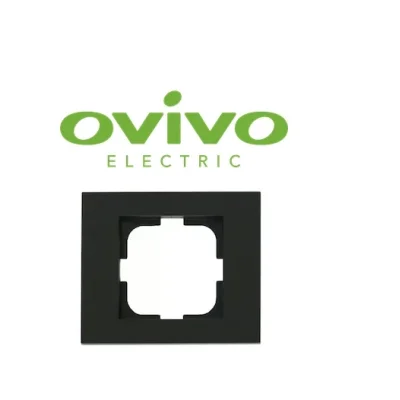  Metalik Siyah Tekli Çerçeve Grano - Priz ve Anahtar İçin Uyumlu Çerçeve