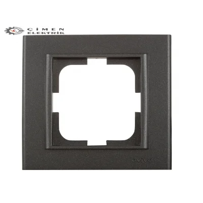  Metalik Siyah Tekli Çerçeve - Priz ve Anahtar İçin Uyumlu Çerçeve