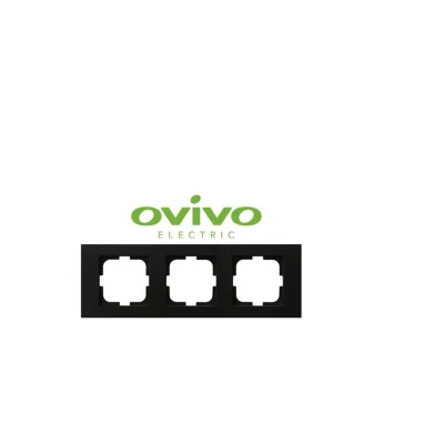  Metalik Siyah Üçlü Çerçeve Grano - Priz ve Anahtar İçin Uyumlu Çerçeve