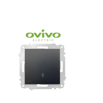  Metalik Siyah Vavien Anahtar Çerçevesiz Grano - Priz ve Anahtar İçin Uyumlu Çerçeve