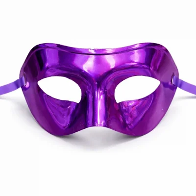 BUĞZ Metalize Parlak Parti Maskesi Mor Renk 16x7 Cm