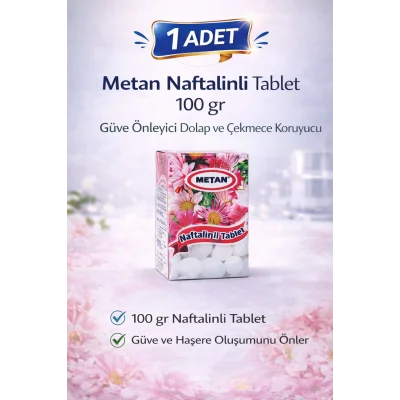 BUĞZ Metan Naftalinli Tablet 100 gr Güve Önleyici Dolap ve Çekmece Koruyucu 1 Adet