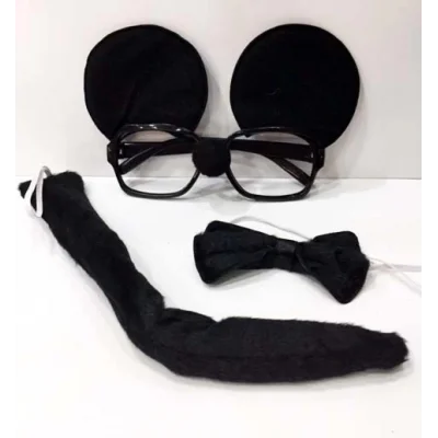  Mickey Mouse Gözlüğü Papyonu Kuyruğu Seti