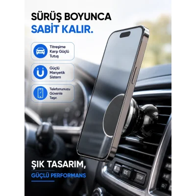 BUĞZ Mıknatıslı Araç İçi Telefon Tutucu Havalandırma Izgarasına Takımına Uygun