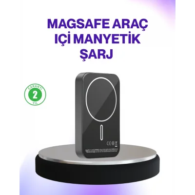 BUĞZ Mıknatıslı MagSafe Uyumlu Araç Tutucu Kablosuz Şarj Destekli