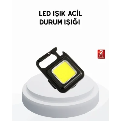 BUĞZ Mini 800 Lümen LED El Feneri – USB Şarjlı, 3 Kademeli Işık, Şişe Açacaklı Taşınabilir Tasarım