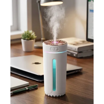 BUĞZ Mini Araç Nemlendirici 5 Esans Hediyeli USB Işıklı Koku Difüzörü