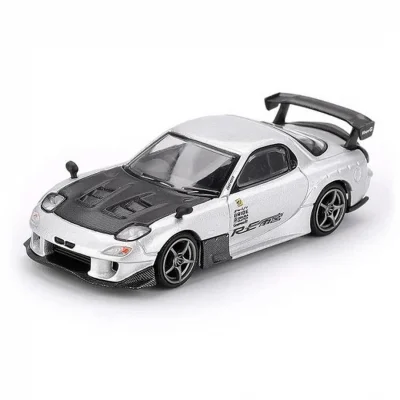 BUĞZ Mini GT 1/64 Mazda RX-7 RE-Amemiya Silver Metallic
