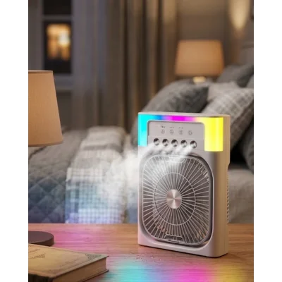 BUĞZ Mini Klima Fan Su Hazneli USB Şarjlı Sessiz Masaüstü Soğutucu