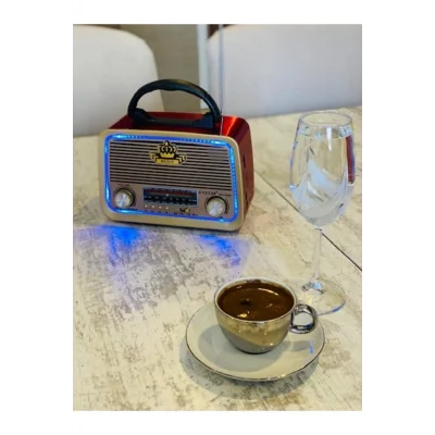 BUĞZ Mini ledli nostaljik radyo gri renk bluetooth yok 2 yıl garantili - Elektronik - Müzik Sistemleri