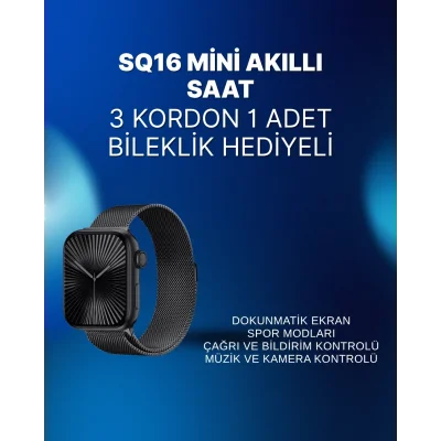  Mini Series 10 Akıllı Saat | 3 Kordon + Bileklik Hediyeli, Tüm Telefonlarla Uyumlu