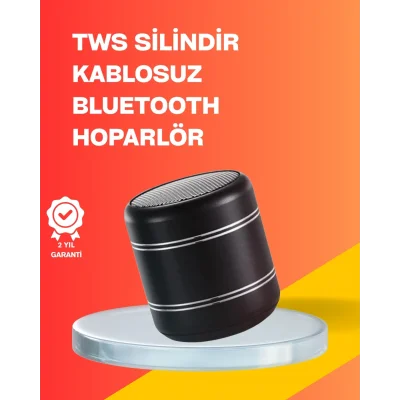 BUĞZ Mini Silindir Kablosuz Hoparlör Güçlü Ses 4W Bas + TWS Senkron Özellik