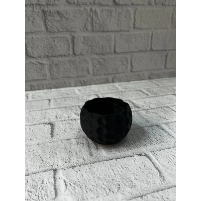 BUĞZ Mini Siyah Dekoratif Saksı 5 cm Modern Masaüstü Bitki Saksısı - Lisinya