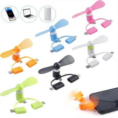 BUĞZ Mini Telefon Fanı - Lightning - Type-C - Micro USB Girişli - Sessiz