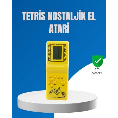 BUĞZ Mini Tetris El Aterisi – Taşınabilir Retro Oyun Konsolu, Pil ile Çalışan Klasik Model