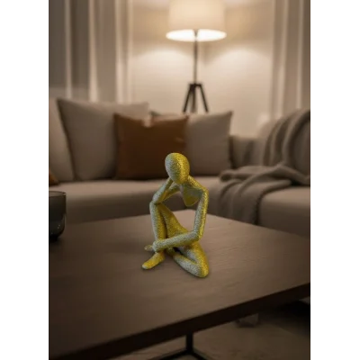 BUĞZ Minimal Sarı İnsan Figürü Biblo Ev ve Ofis Dekoru