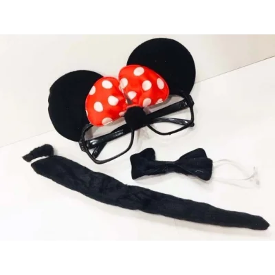 BUĞZ Minnie Mouse Gözlüğü Papyonu Kuyruğu Seti
