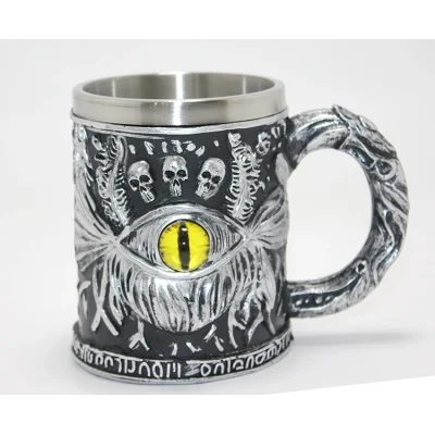 BUĞZ Mistik Ejderha Gözü 3d Kabartmalı Paslanmaz Çelik Kupa Bardak Alk4371