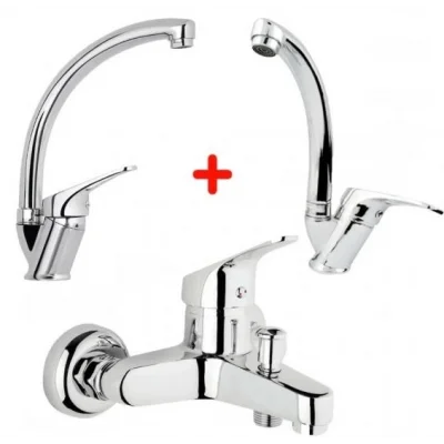  Mix Banyo Bataryası Lavabo - Evye 3 Lü Avantajlı Set