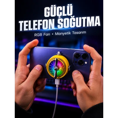 BUĞZ Mobil Oyuncular İçin RGB Işıklı Telefon Soğutucu