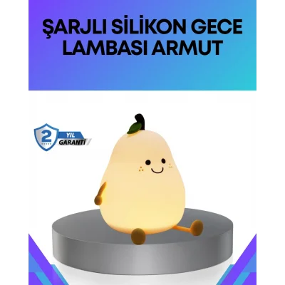 BUĞZ Modern Armut Gece Lambası Kablosuz Şarjlı LED Aydınlatma