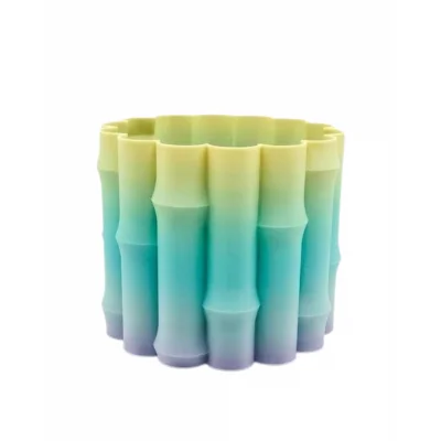 BUĞZ Modern Dekoratif Vazo Yeşil Geçişli Şık Tasarım Masa Üstü Kullanım - BUĞZ