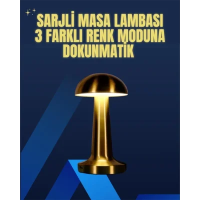 BUĞZ Modern Tasarım Şarjlı Masa Lambası – 1800 mAh Batarya