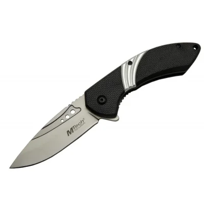  Mtech 4214 Beyaz Kamp Çakı 20cm- Yarı Otomatik, Kemerlikli, Oluklu