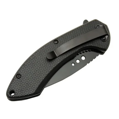  Mtech 4215 Kırmızı Kamp Çakı 20cm- Yarı Otomatik, Kemerlikli, Oluklu