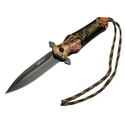  Mtech 4267 Çok Renkli Kamp Çakı 21cm - Yarı Otomatik, İpli, Kemerlikli