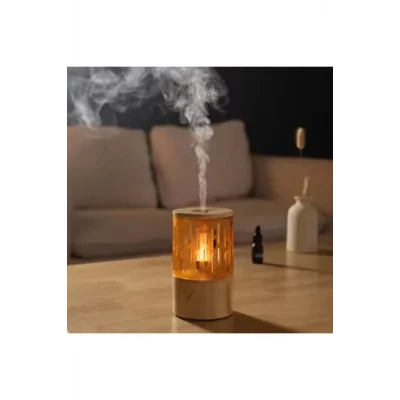 BUĞZ Mum Işığı Görünümlü Taşınabilir 125ml Kapasiteli Işıklı Aroma Yayıcı Hava Nemlendirici
