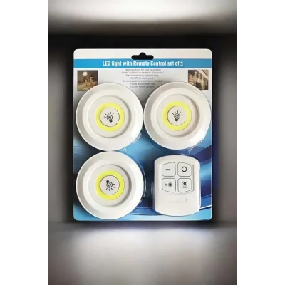  Mutfak Dolap Altı Işığı Uzaktan Kumandalı Yapışkanlı Kablosuz Pilli
