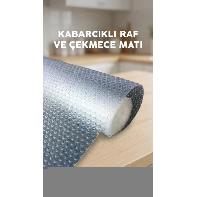 BUĞZ Mutfak Dolap İçi Şeffaf Kaydırmaz Raf Örtüsü 45x300 cm PVC Kaplama