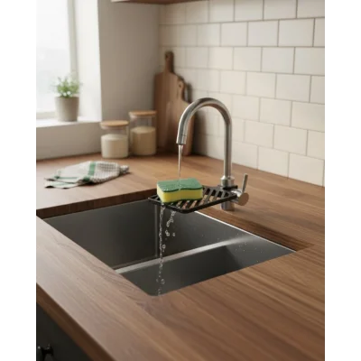 BUĞZ Mutfak Musluk Üstü Sünger Tutucu Tezgah Düzenleyici Organizer