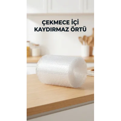 BUĞZ Mutfak Şeffaf Kaydırmaz PVC Raf Örtüsü 45x300 cm Dolap İçi Koruyucu