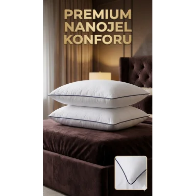 BUĞZ Nano Jel Lüks Yastık 2li Set 50x70cm 1200gr Pamuklu Kumaş