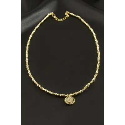BUĞZ Nazar Zirkon Taşlı Metal Boncuklu Kolye