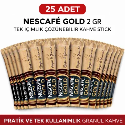 BUĞZ Kahve Gold 2 Gr 25 Adet Tek İçimlik Stick Çözünebilir Granül Kahve Paket