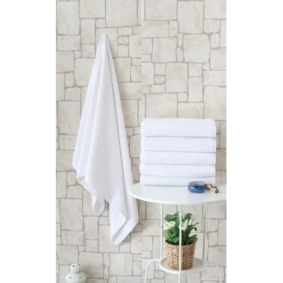 BUĞZ Nevresim Dünyası Otel Tipi 6lı 70x140 Banyo Havlusu Beyaz