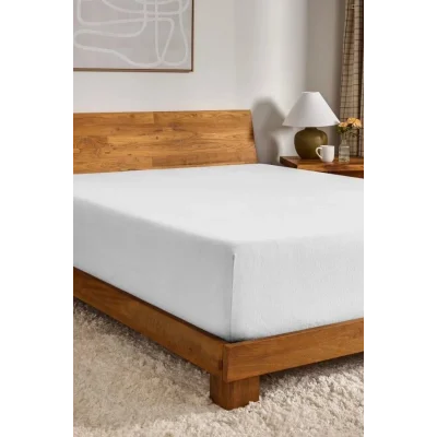 BUĞZ Eco Lounge Pamuk Çift Kişilik Lastikli(fitted)  Penye Çarşaf Beyaz
