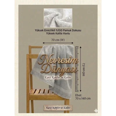 BUĞZ Nevresim Dünyası Prime Havlu 70x140 Gri