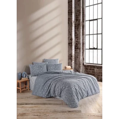  Nevresim Dünyası Ranforce Çift Kişilik Nevresim Takımı Narin Gri