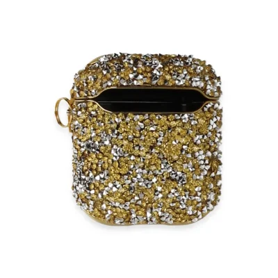 BUĞZ Airpods 2 (2.nesil) Mira Taşlı Kılıf - Gold