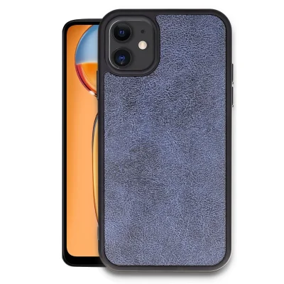 BUĞZ İphone 11 Kılıf Aras Deri Kapak - Lacivert